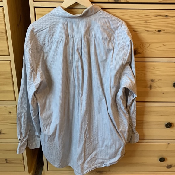 Kenneth Roberts Platinum Tan Gray Checkered Button Down Size 17.5 - Picture 6 of 7